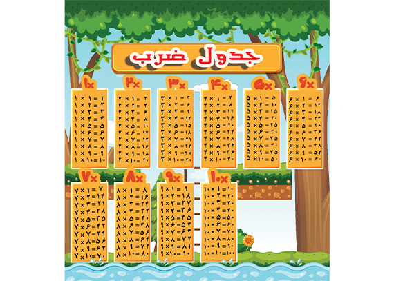 دانلود جدول ضرب طرح رنگ زرد دانلود فوری