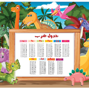 خرید جدول ضرب طرح دایناسورهای رنگی