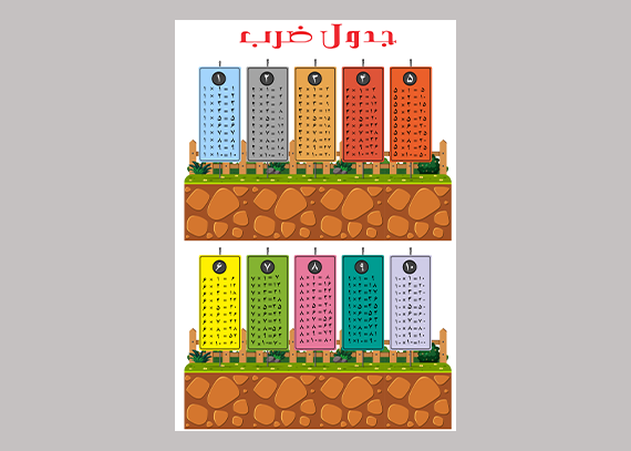 دانلود جدول ضرب طرح لایه باز و psd