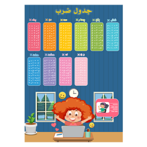 دانلود جدول ضرب تصویر دختر باهوش