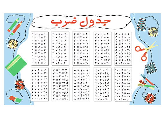 خرید طرح لایه باز جدول ضرب طرح مدرسه